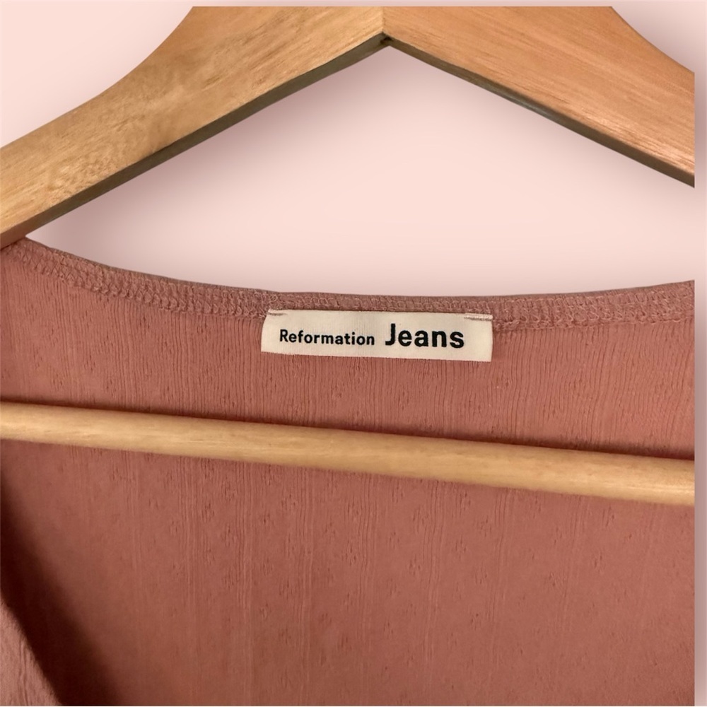 Reformation Jeans pointelle mauve stretch dress size XS - Picture 3 of 9